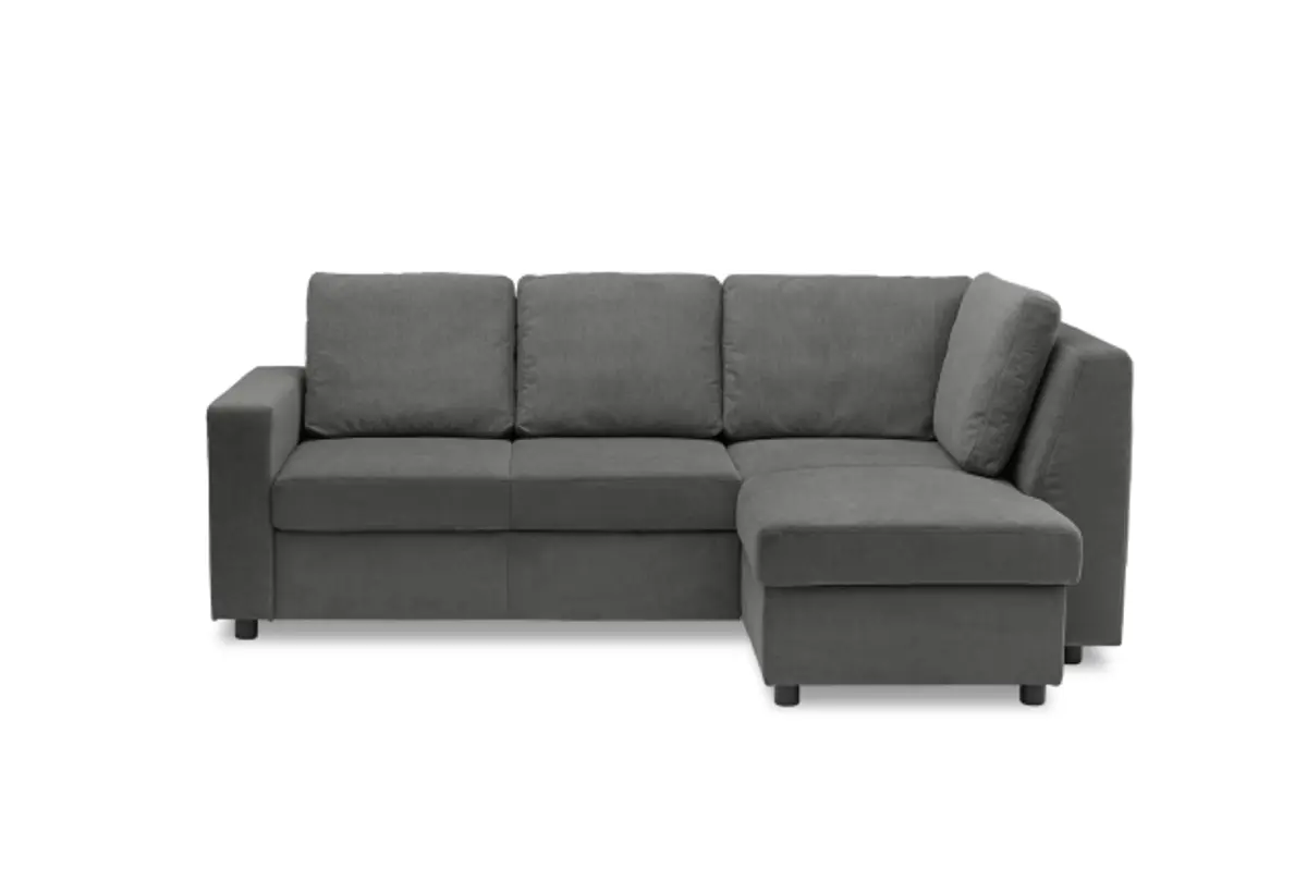 Ecksofa PRO FLEXX - 2-Sitzer, Ecke rechts, Stoff, Steingrau