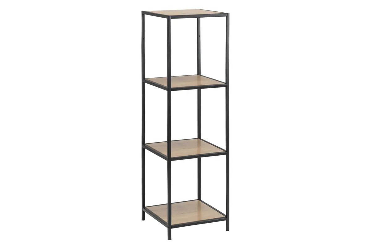 Regal - Wildeiche Nachbildung, Metall schwarz 