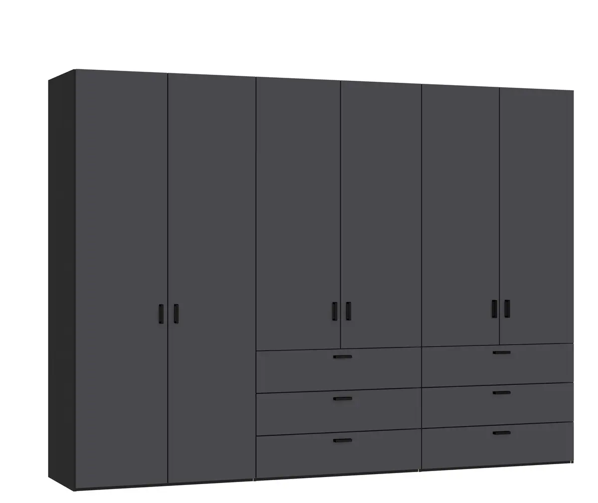 Drehtürenschrank JOIN IT- B ca. 303 cm, Schwarz, Anthrazit