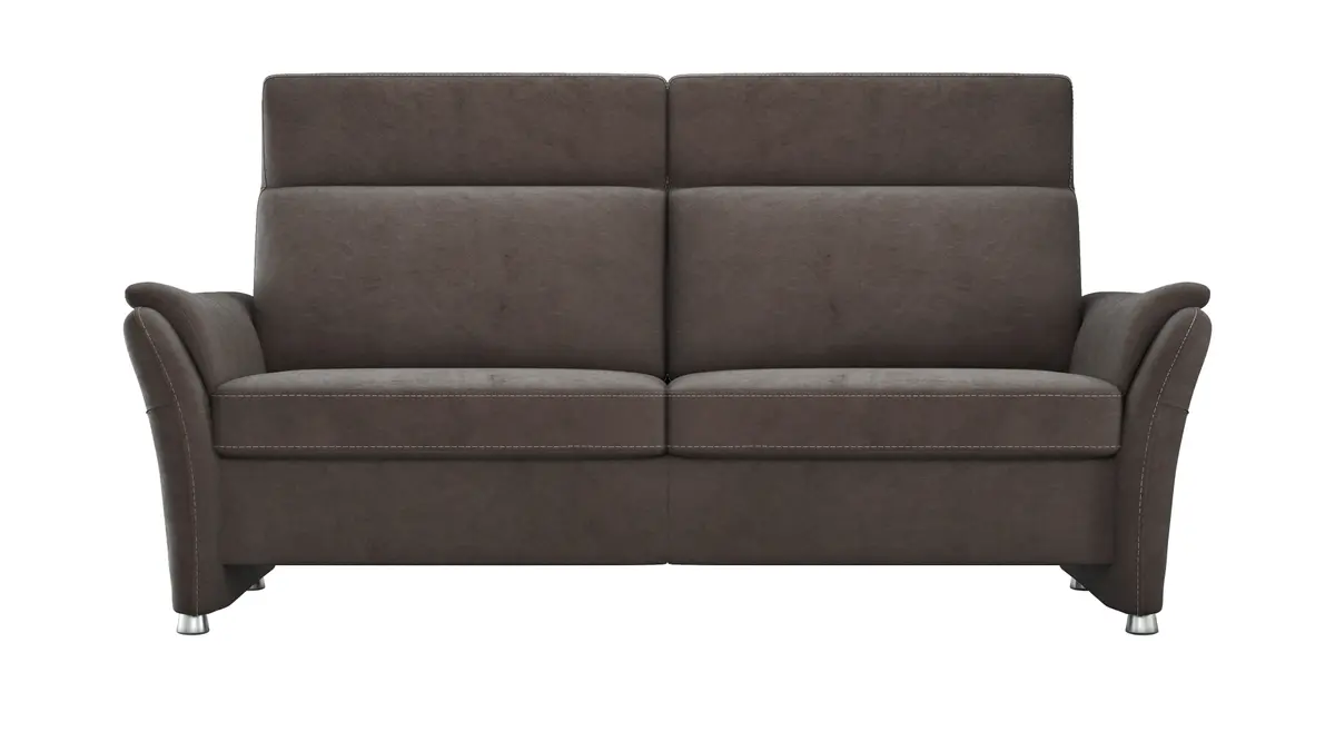 Sofa Arima  H - 2,5-Sitzer inkl. Sitzvorzug (motorisch) und Armlehnen verstellbar, Stoff, Dunkelbraun