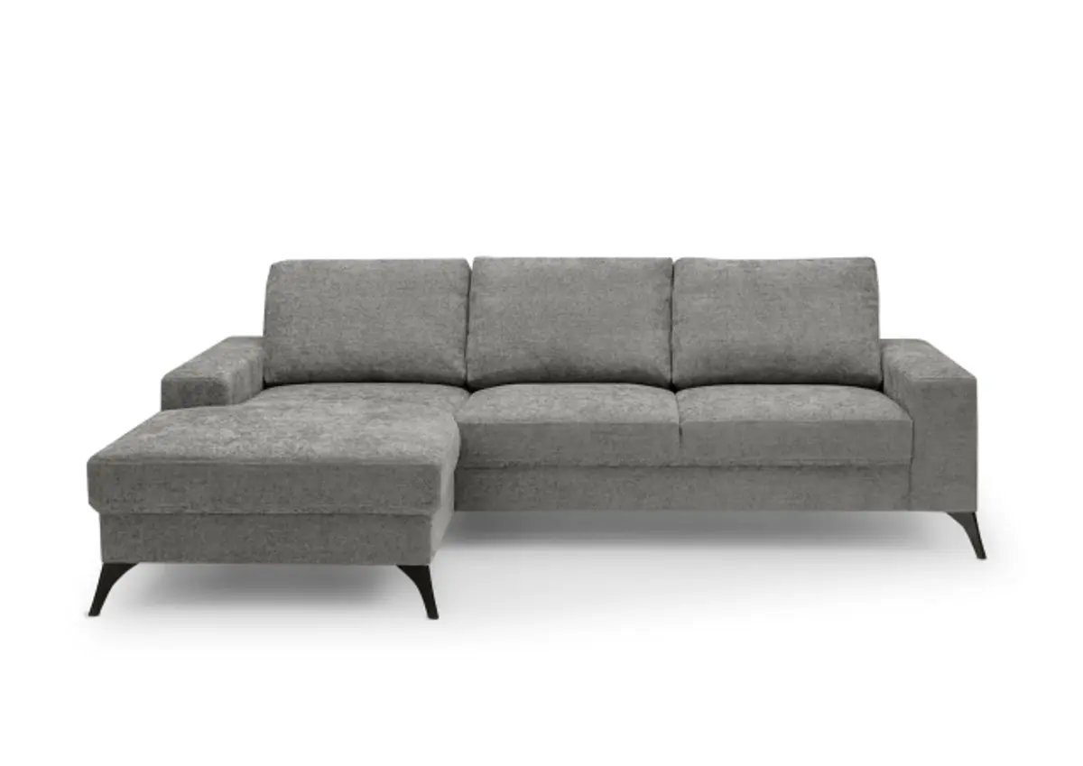 Ecksofa - Ecke links, 2-Sitzer, Stoff, Anthrazit