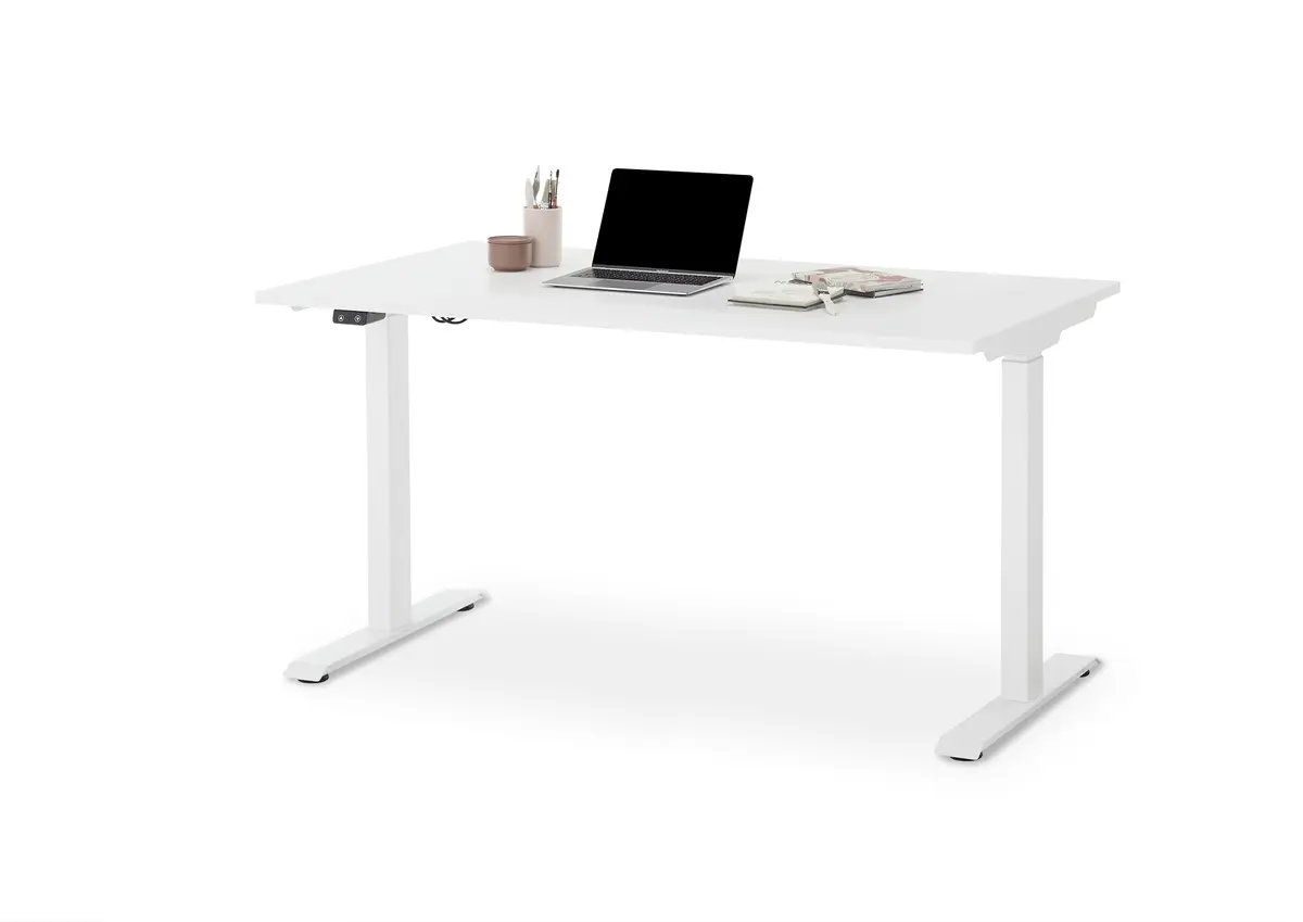 Schreibtisch GELI - höhenverstellbar, LB ca. 140x80 cm, Weiß