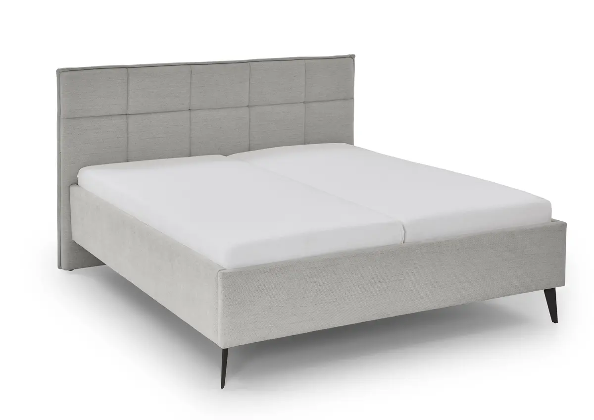 Polsterbett - Liegefläche ca. 180x200 cm, Stoff, Hellgrau