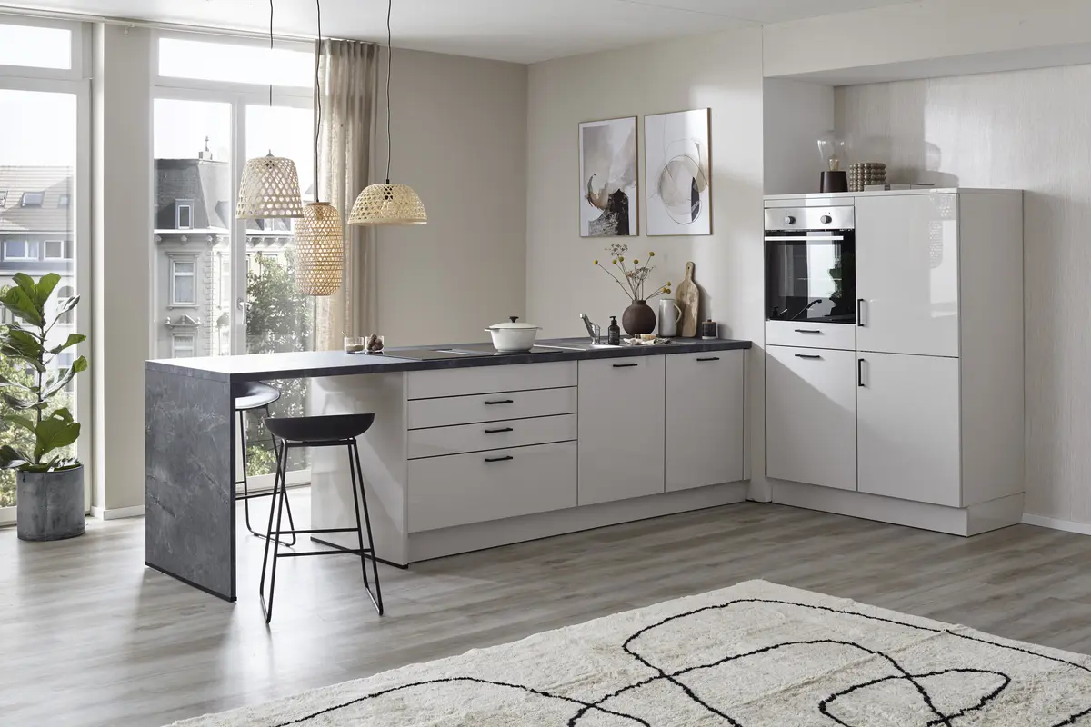 Winkelküche 51.170 GL 4 522, Muschelweiß