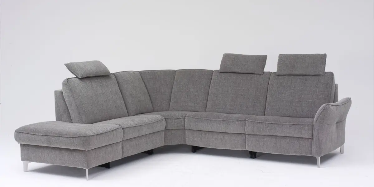 Ecksofa - Ecke links mit 2,5-Sitzer, Stoff, Grau