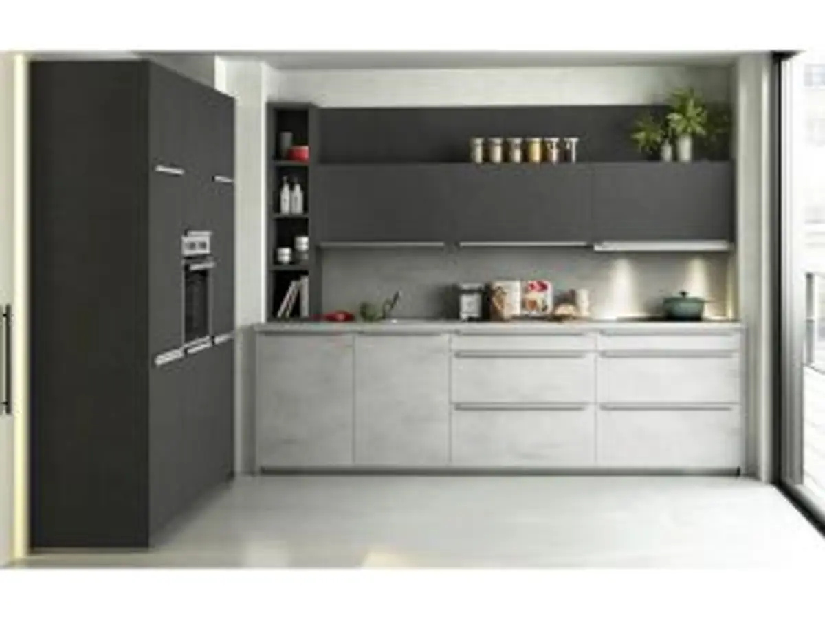 Küchenzeile 52.210 12 520, Beton Schiefergrau Nachbildung