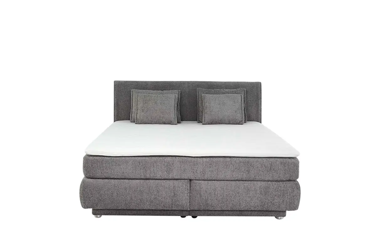 Boxspringbett JILLIAN MIX- Liegefläche ca. 180x200 cm, Stoff Mittelgrau