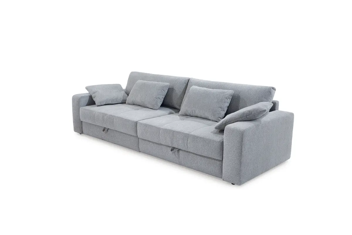 Big-Sofa Jella - 2-Sitzer, Schlaffunktion mit Bettkasten, Stoff, Aqua