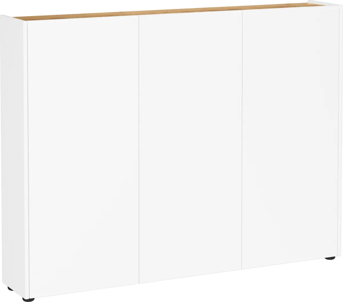 Schuhschrank GASIRA - B ca. 138 cm, Weiß, Navarra Eiche Nachbildung