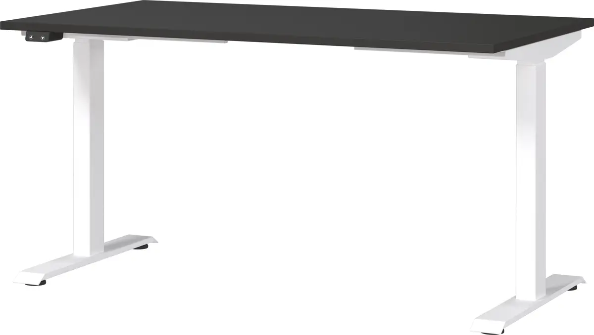 Schreibtisch GELI - höhenverstellbar, LB ca. 140x80 cm, Graphit, Weiß