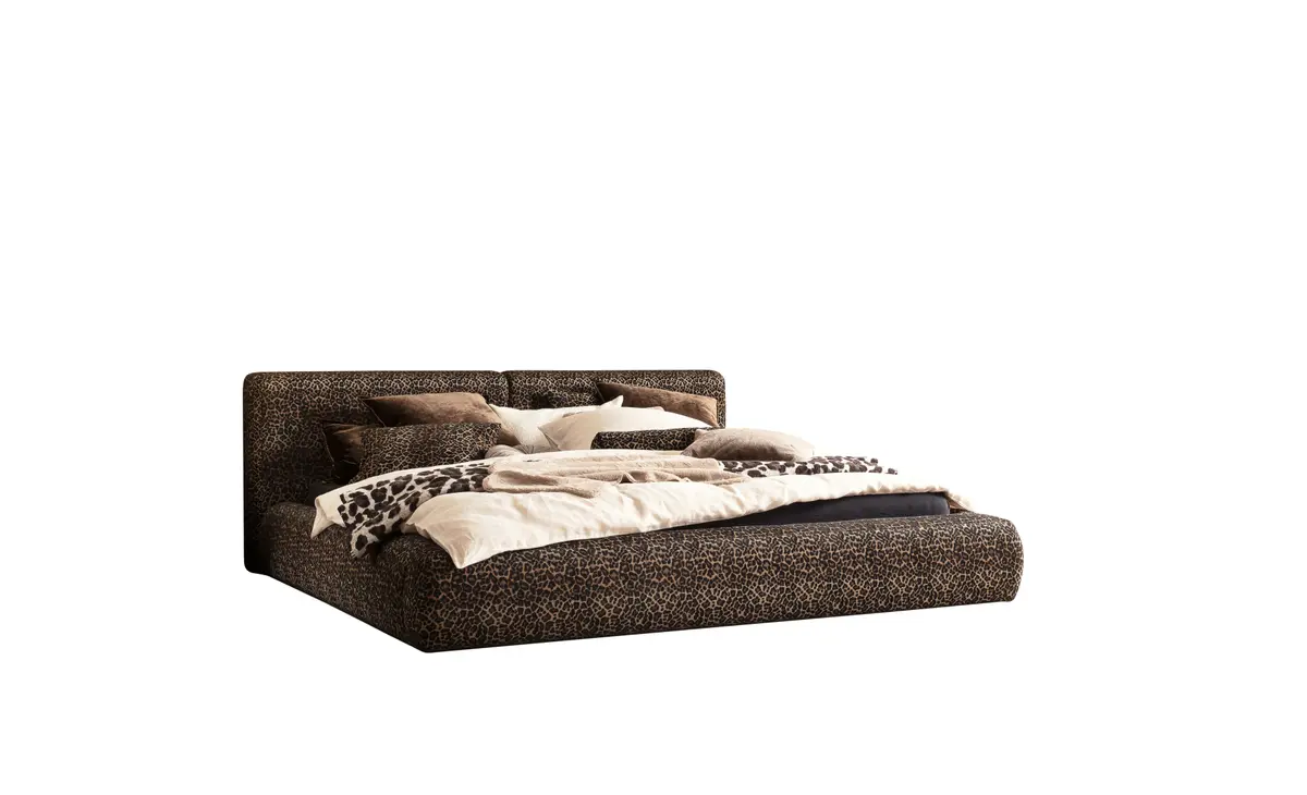 Polsterbett - Liegefläche ca. 180x200 cm, Stoff, Leopard