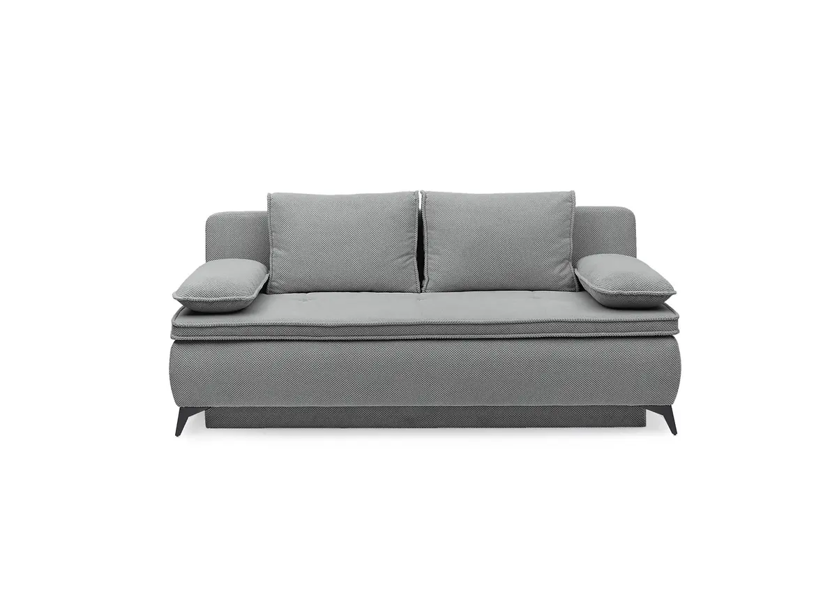 Funktionssofa  JUNNIS - Schlaffunktion mit Bettkasten, Stoff, Dunkelgrau