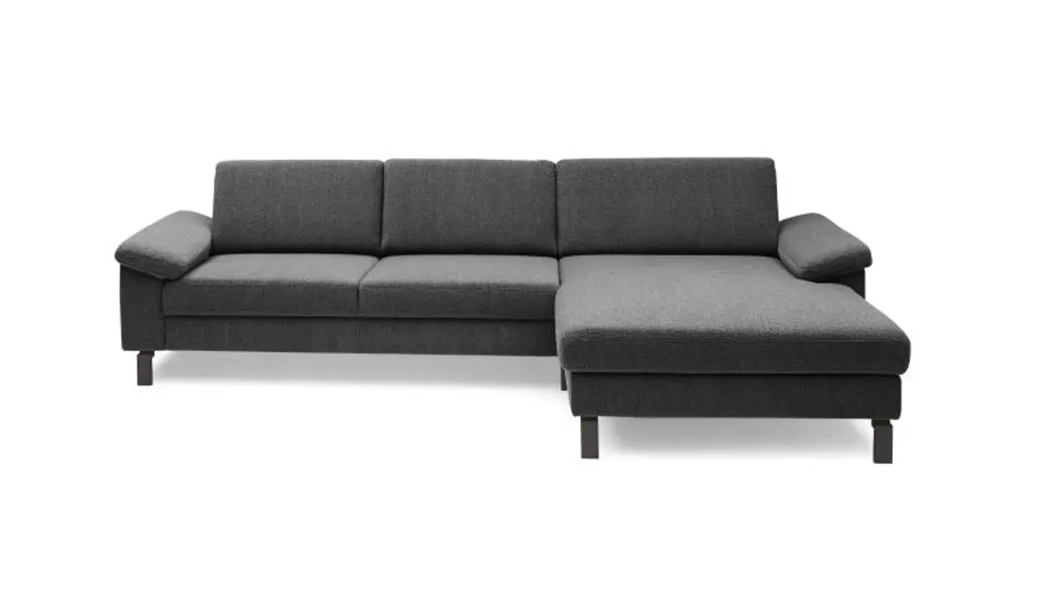 Ecksofa CALM Move - 2,5-Sitzer, Ecke rechts, Microfaser, Schwarz