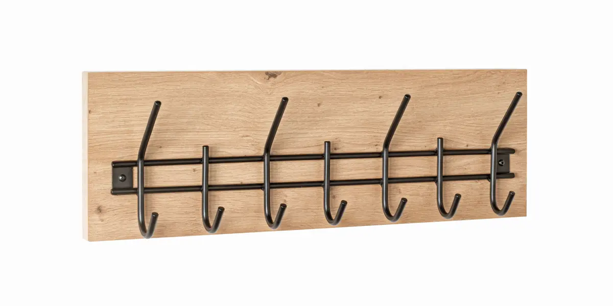 Wandgarderobe - B ca. 60 cm, Eiche Nachbildung