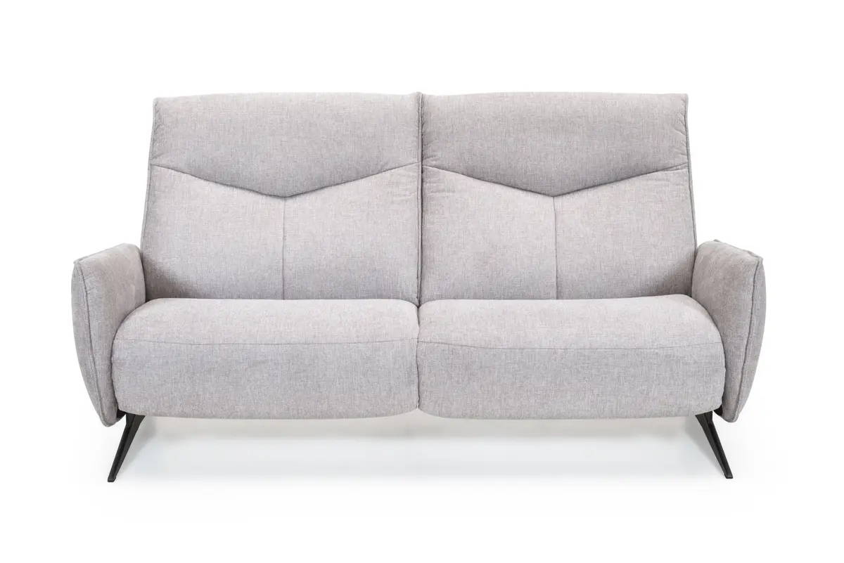 Sofa - 3-Sitzer, Kopf/Fußteil verstellbar, Stoff, Grau