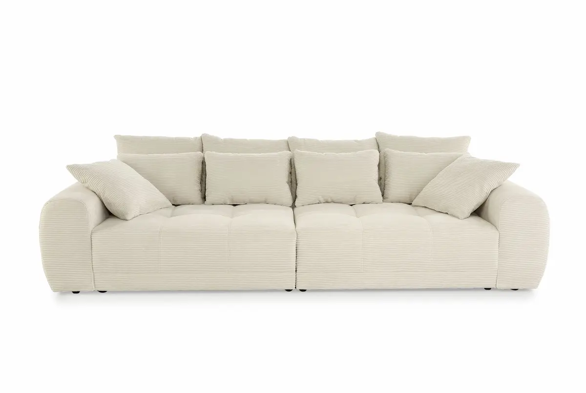 Megasofa JANNI - 3-Sitzer, Stoff, Creme