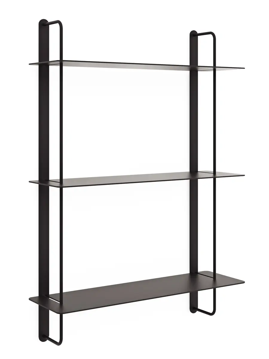 Wandregal Dagny - BHT ca. 60x85x18 cm, Metall, Schwarz