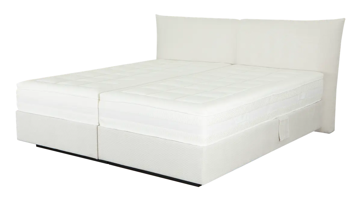 Boxspringbett - Liegefläche ca. 200x210 cm, Stoff, Creme