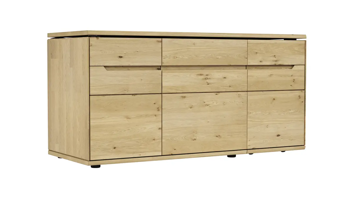 Sideboard Amora - schwenkbar, Wildeiche massiv bianco