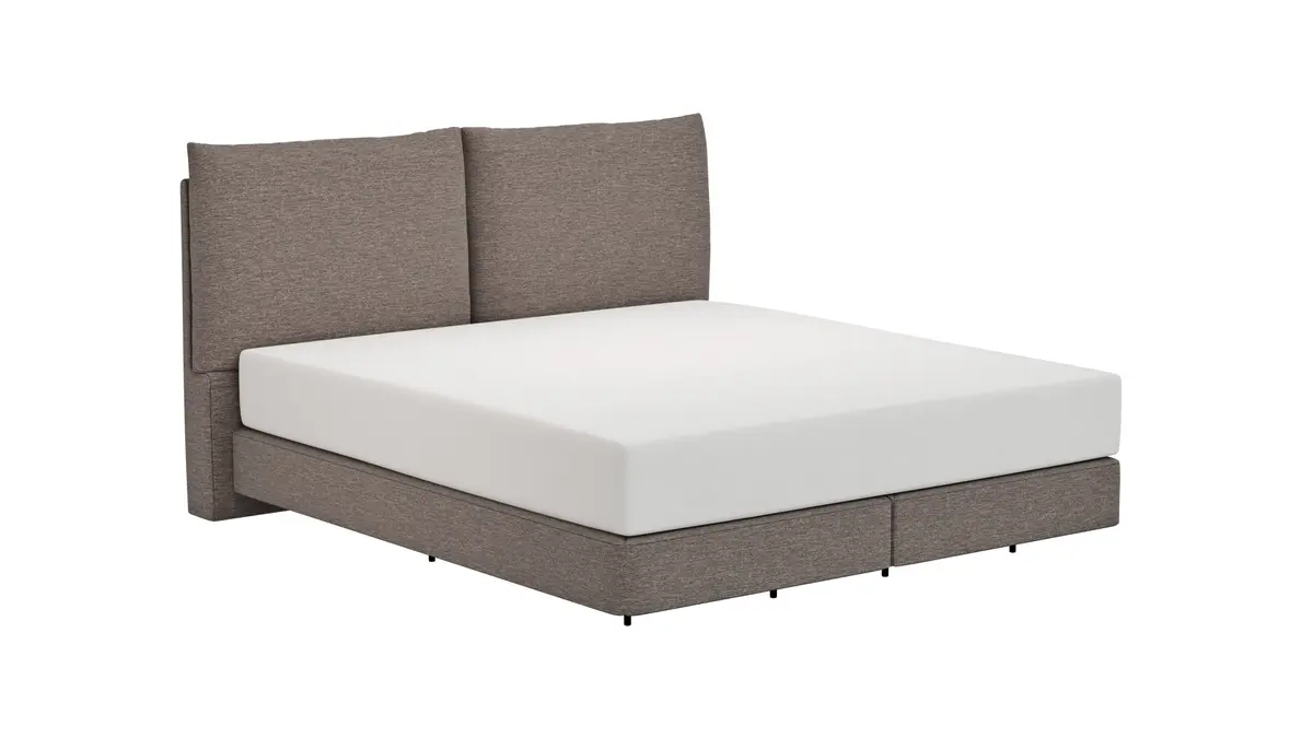 Boxspringbett Alpin - Liegefläche ca. 180x200 cm, Stoff, Anthrazit