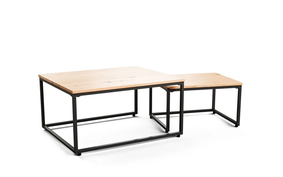 Couchtisch 2er-Set Aarhus - LBH ca. 70x800x40 cm, Eiche furniert