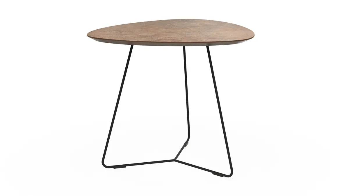 Ecktisch Fano - LBH ca. 59x50x50 cm, HPL Bronzefarben