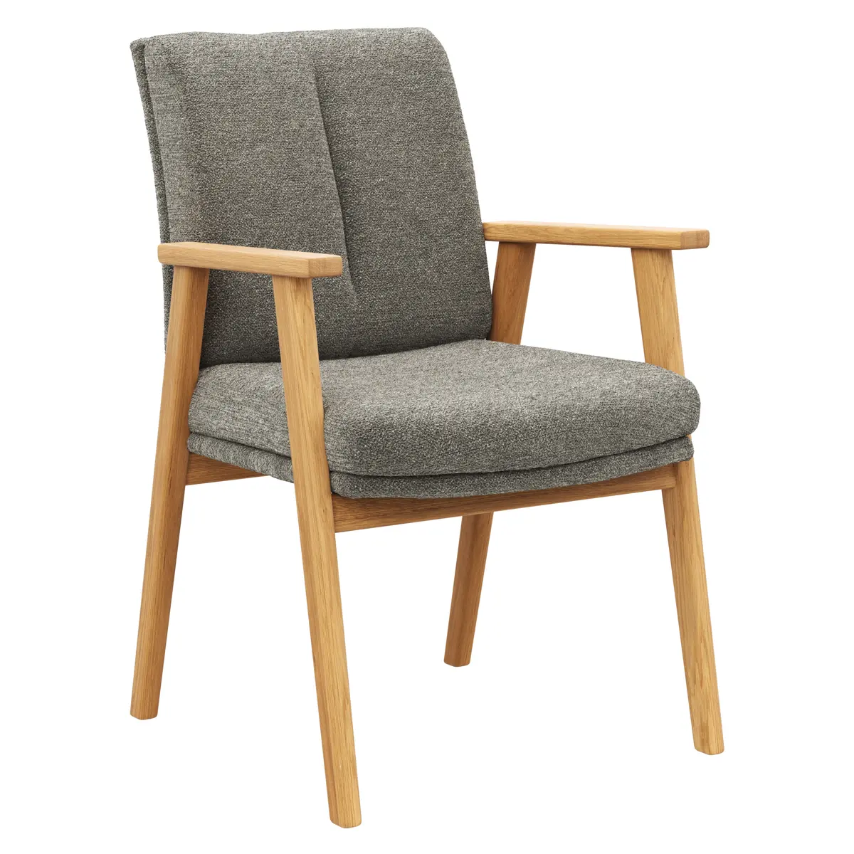 Armlehnstuhl Flore 2 - Stoff, Steingrau