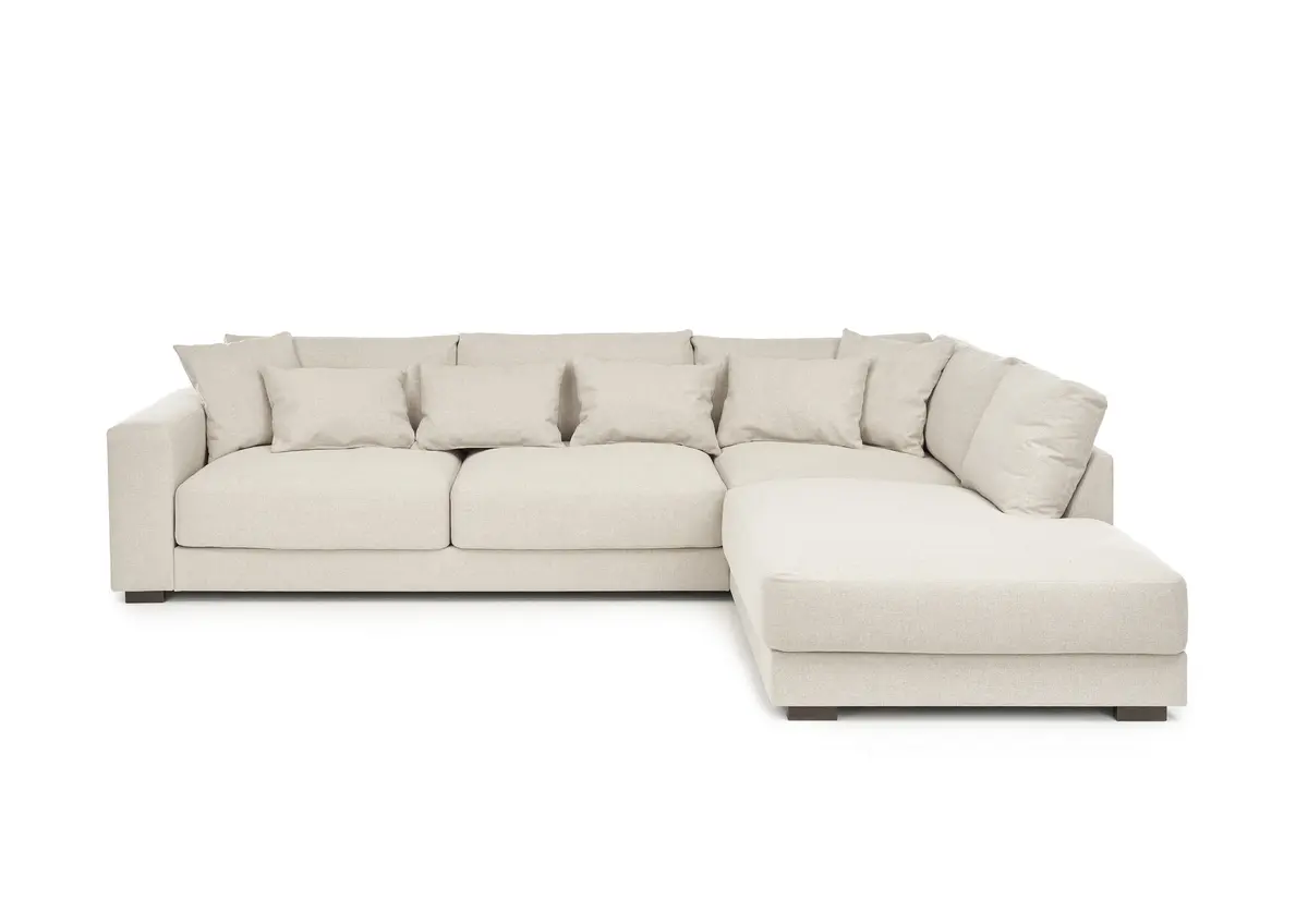 Ecksofa - 3-Sitzer, Ecke rechts, Stoff, Beige