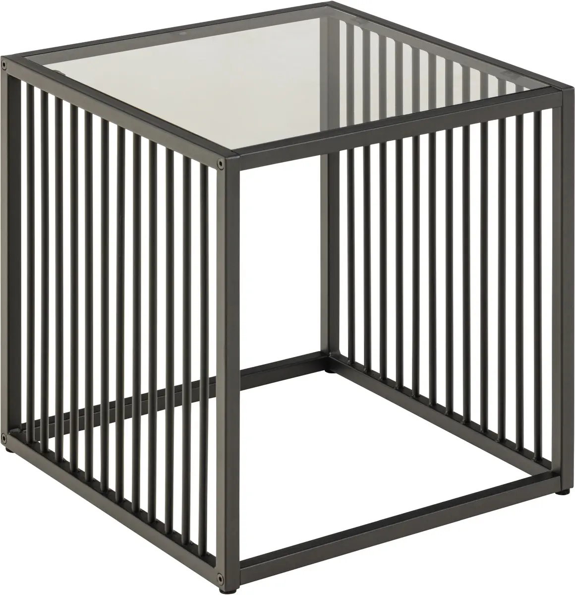 Beistelltisch AVELINA - Glas, Metall schwarz