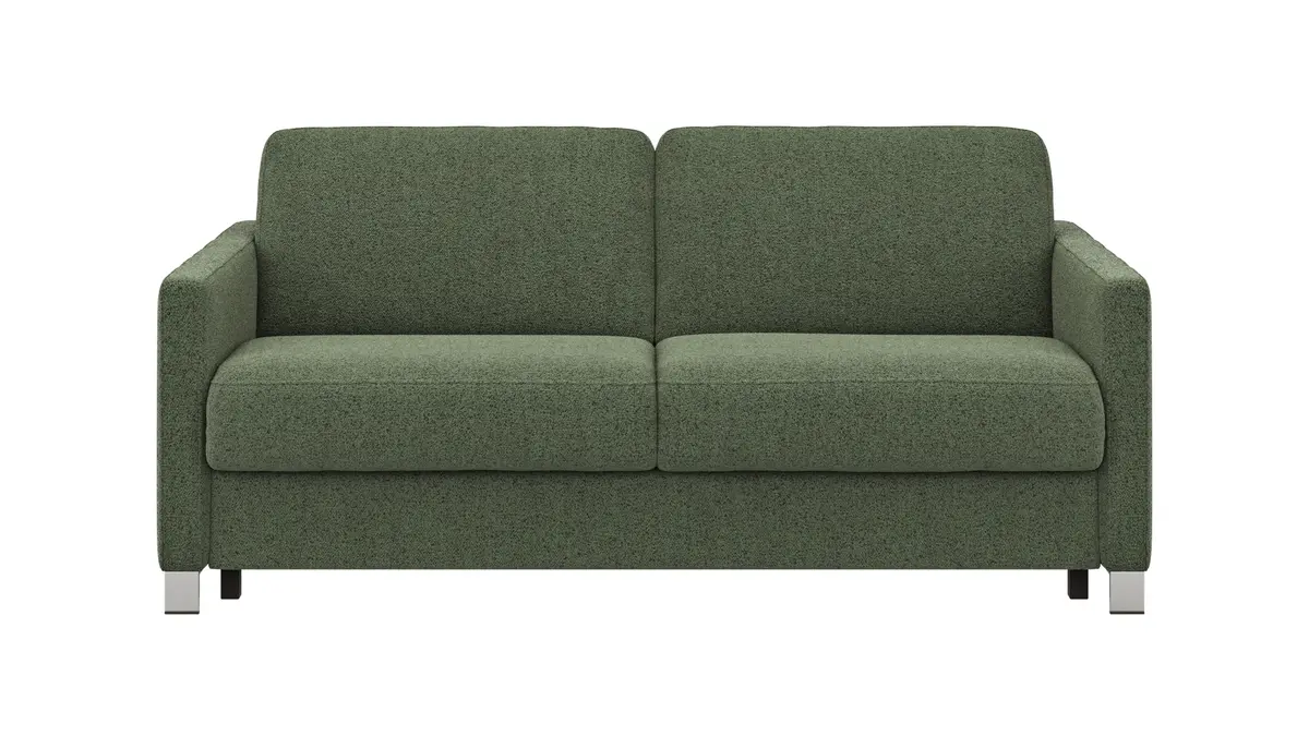 Sofa Nuoro - 2,5-Sitzer inkl. Schlaffunktion, Armlehne schmal, Stoff, Olivgrün
