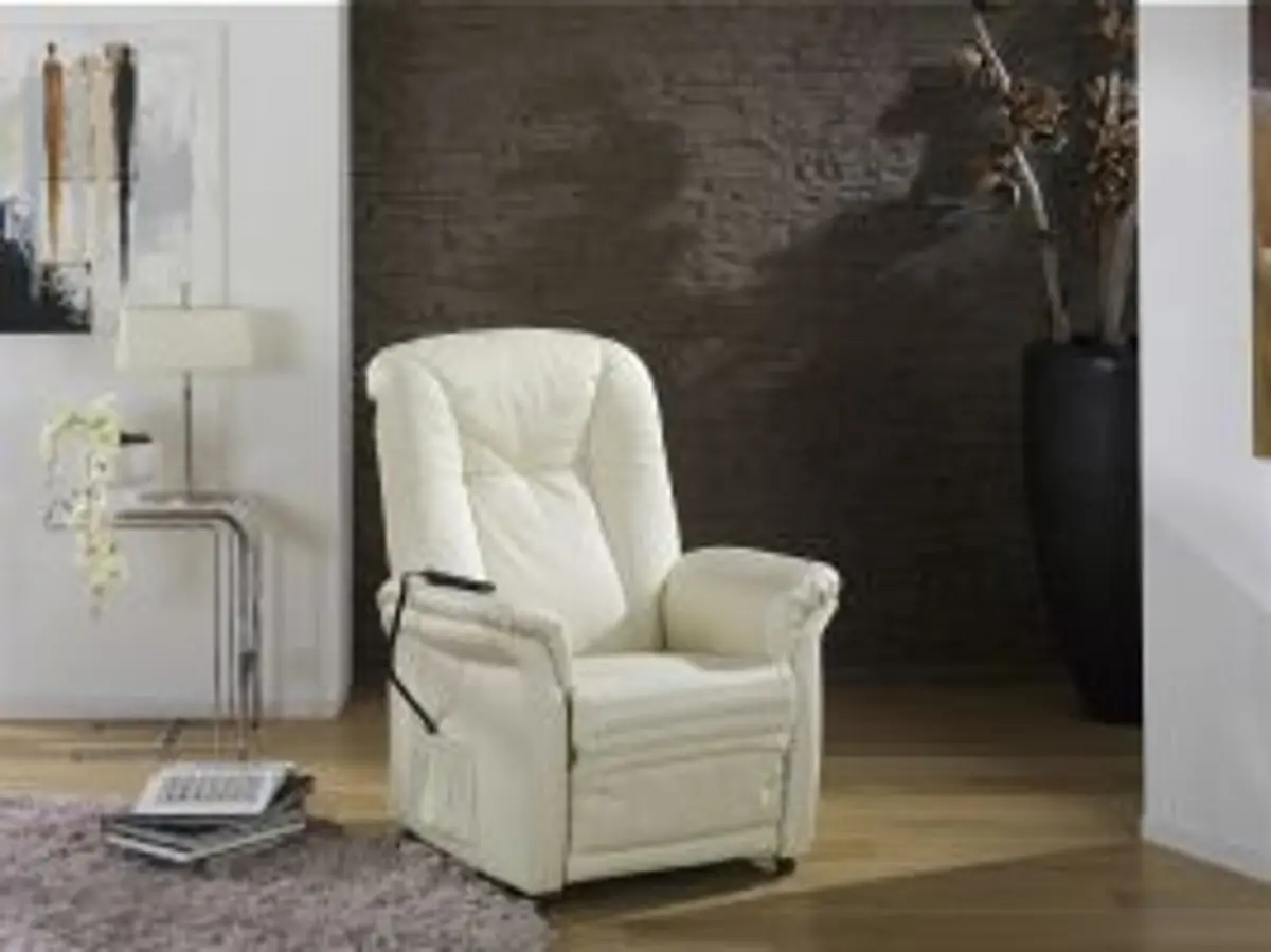 Fernsehsessel EM Hamburg - Relaxfunktion (1-motorisch), Leder, Kreide