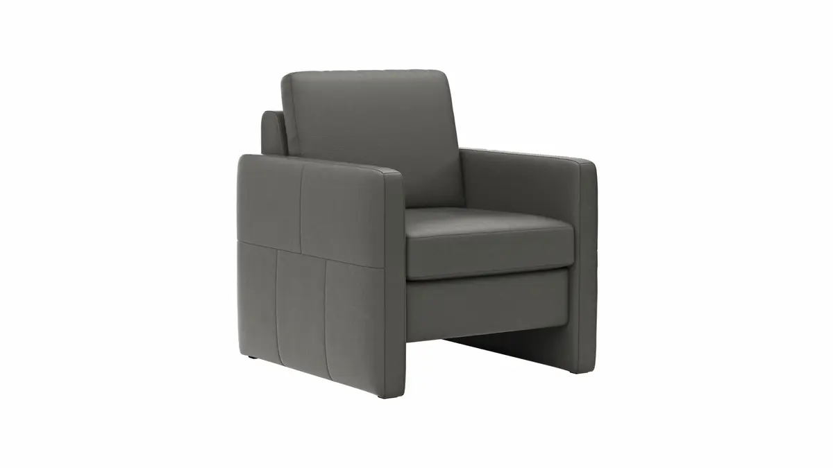 Sessel Arima - Leder, Anthrazit