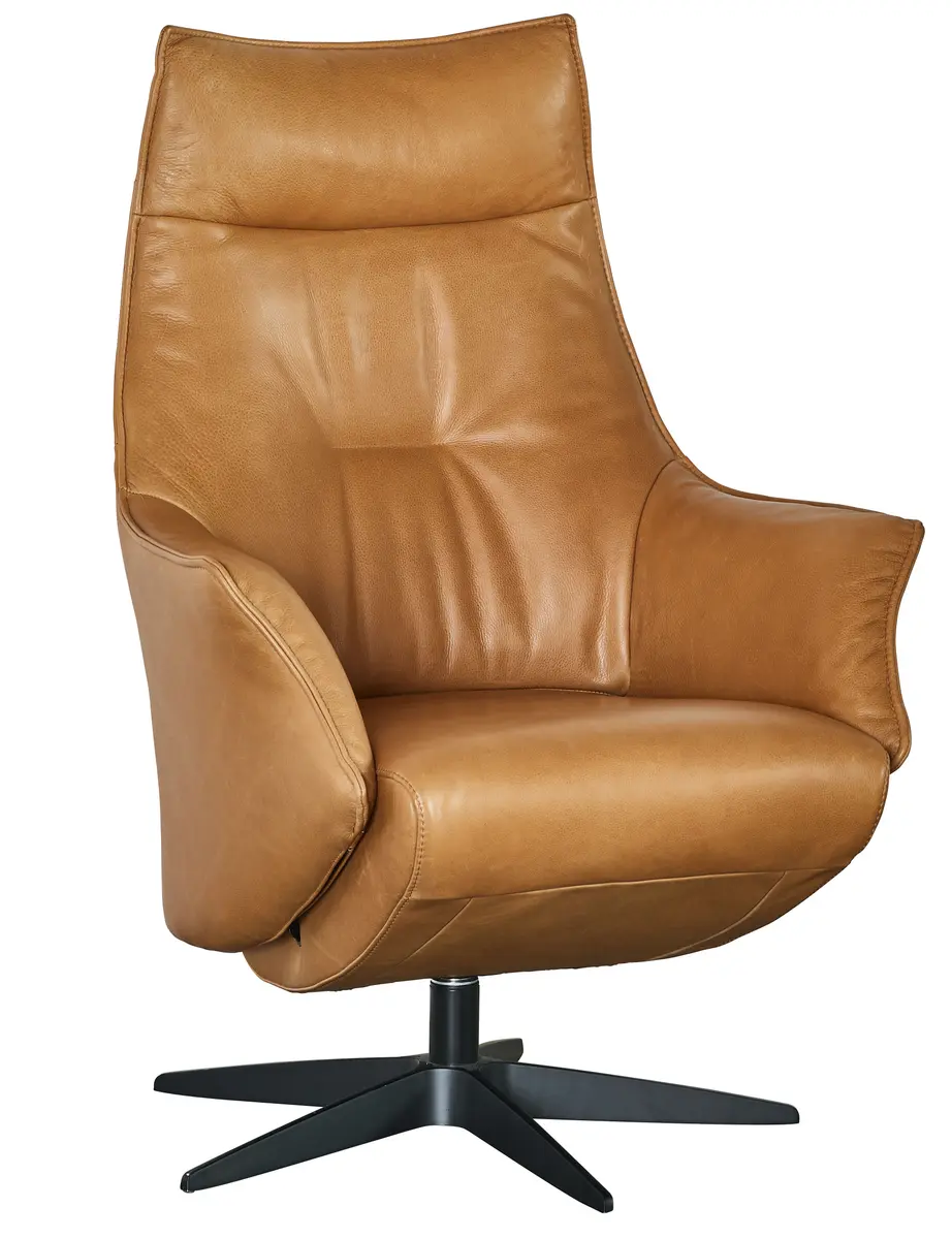 Relaxsessel Girona - inklusive Relaxfunktion, Leder, Cognac