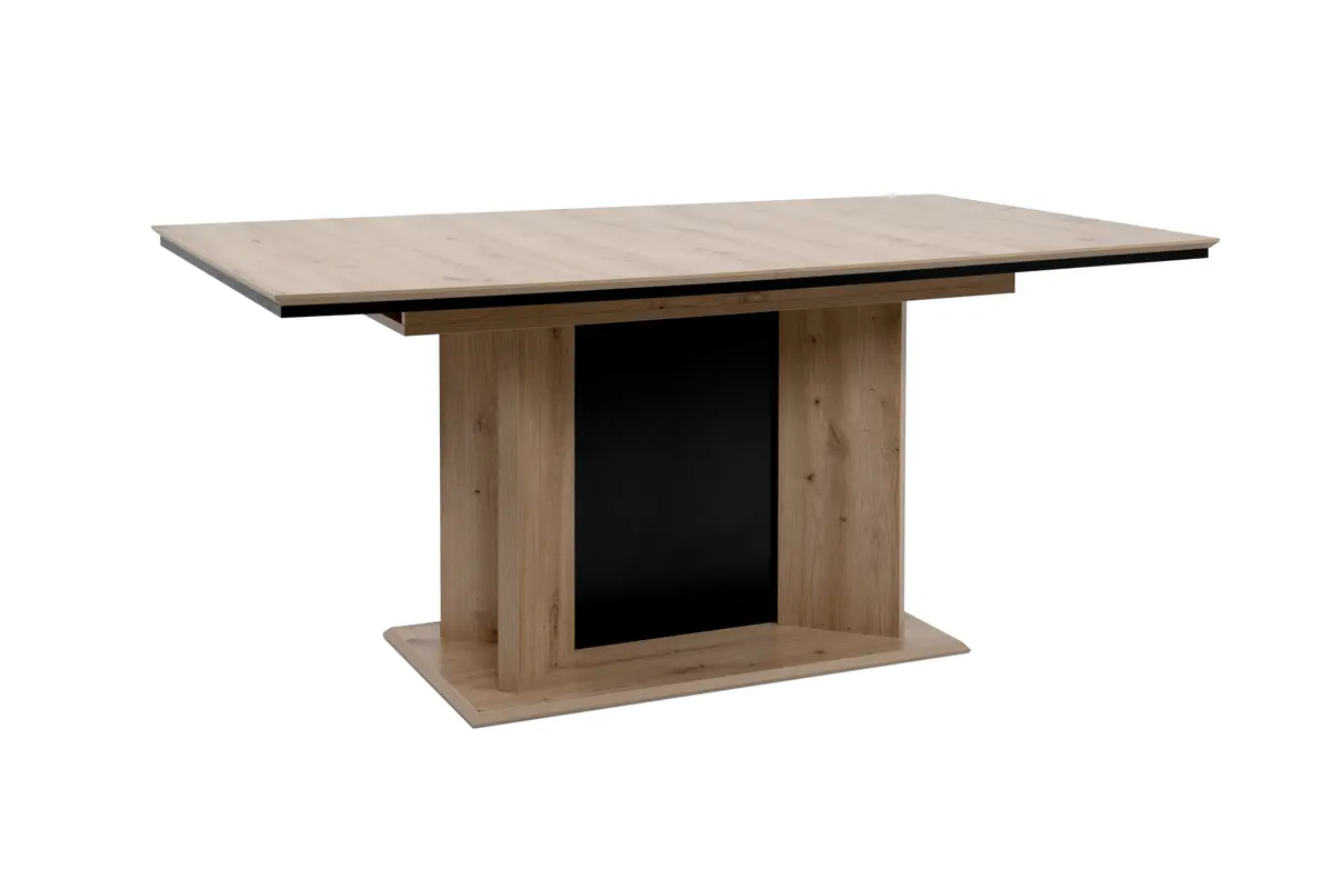 Esstisch - LB ca. 160x90 cm, Artisan Eiche Nachbildung, Schwarz