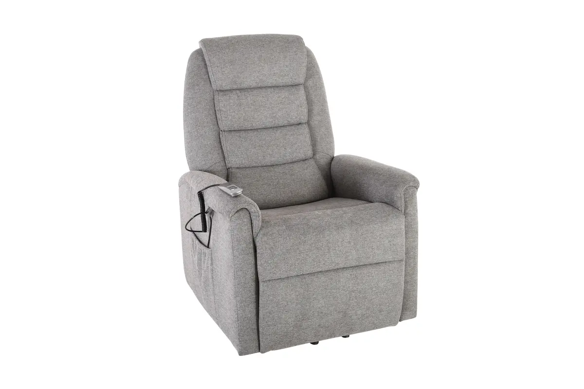 TV-Sessel MYRON - Aufstehhilfe, Relaxfunktion, Stoff, Grau