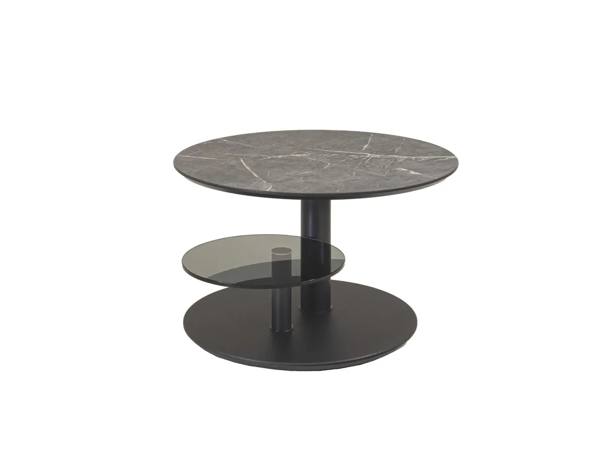 Couchtisch - höhenverstellbar, Durchmesser ca. 80 cm, Anthrazit