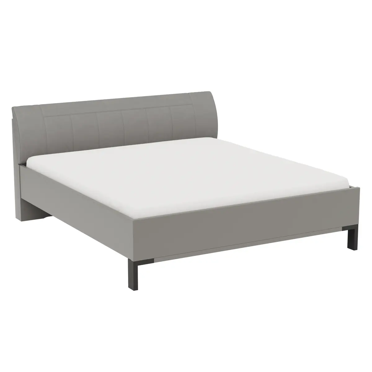 Bett Marbella - Liegefläche ca. 180x200cm, Melamin, Kunstleder, Grau