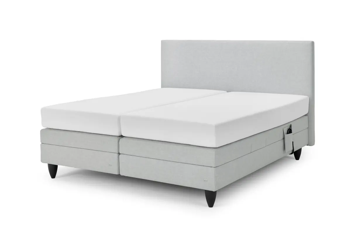 Boxspringbett - Liegefläche ca. 180x200cm, Stoff, Grau