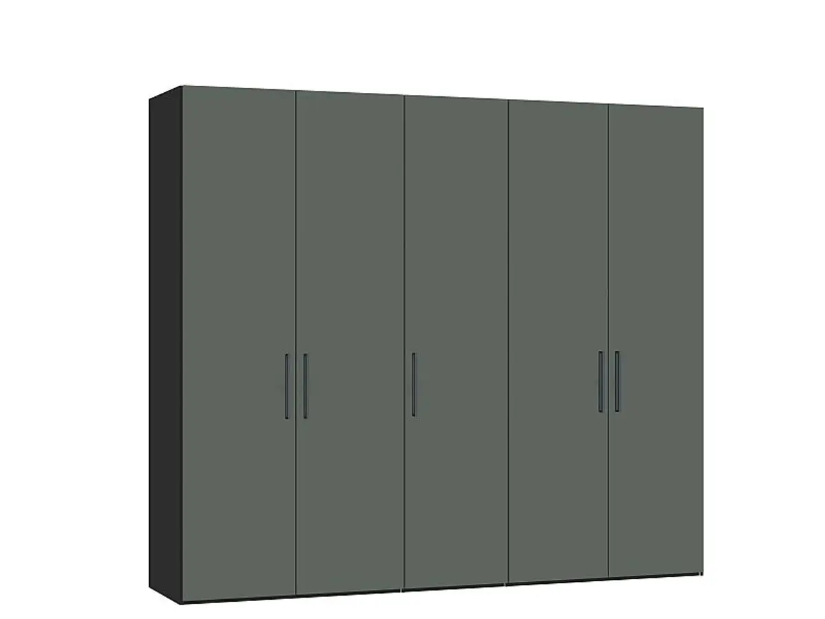 Drehtürenschrank JOIN IT- B ca. 252, Schwarz, Glas, Graugrün