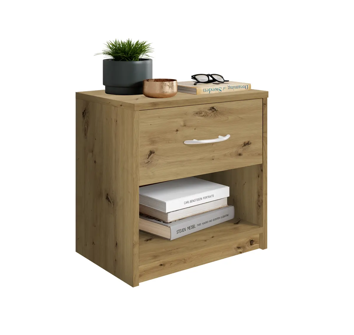 Nachtkommode - Eiche Dekor