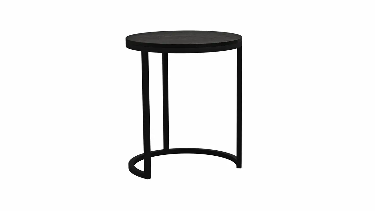 Beistelltisch Kai -LBH ca. 39x39x45 cm, Asteiche massiv, Schwarz