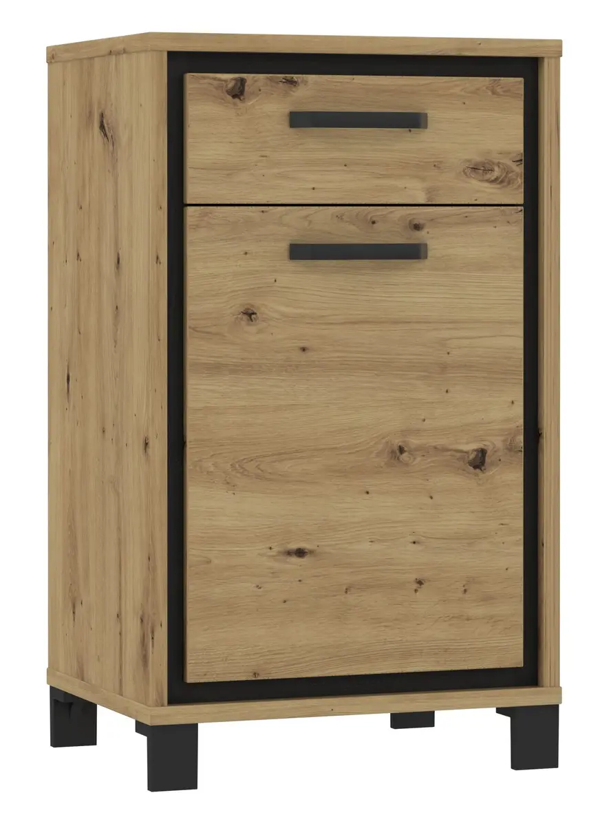 Schuhschrank FARIDA - Eiche Dekor, Schwarz