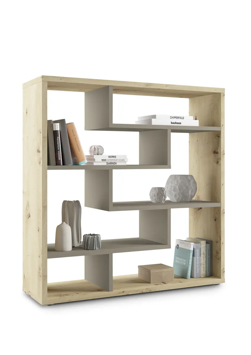 Raumteiler - B ca. 130 cm, Asteiche, Taupe