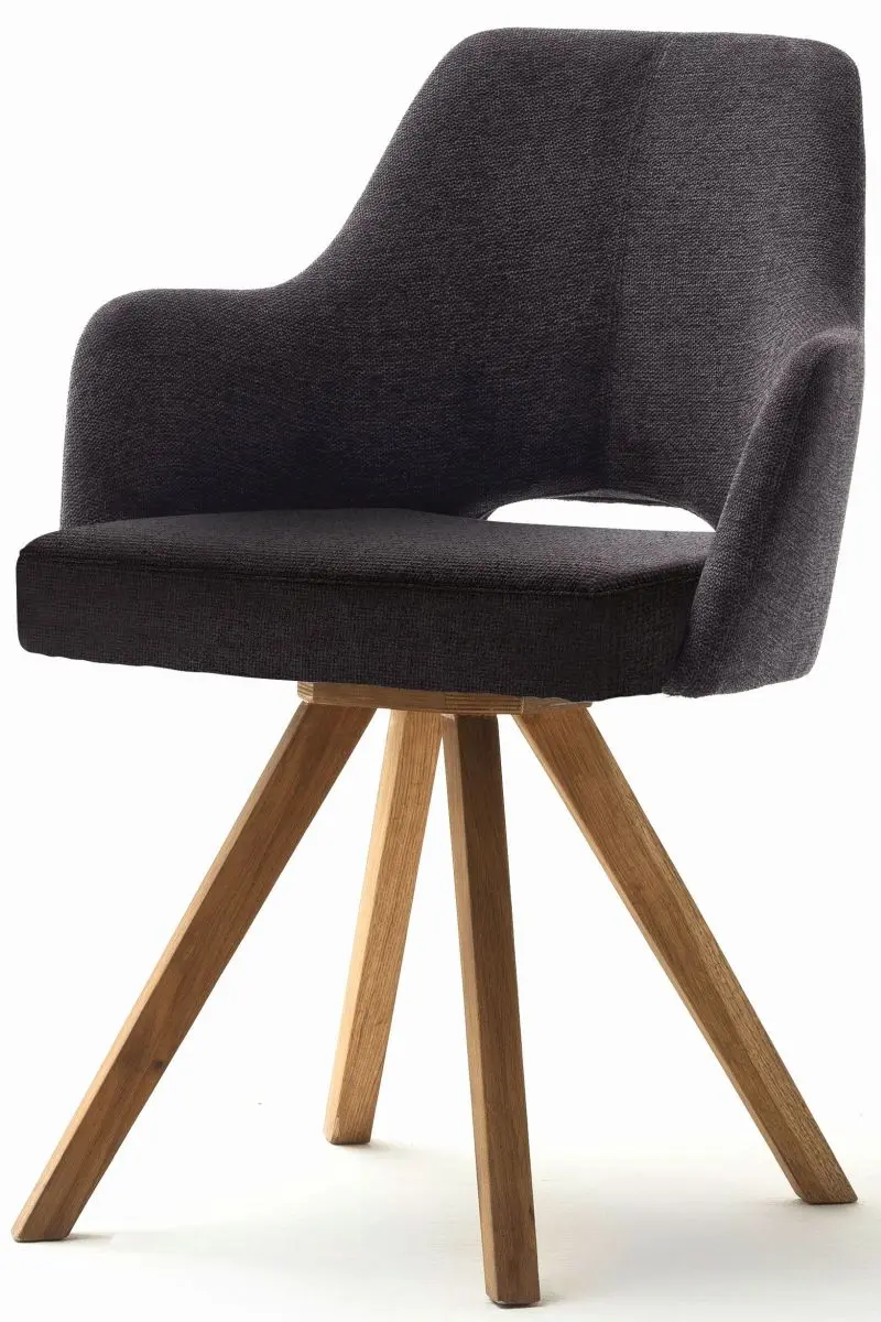 Schalenstuhl MIXIE - Rückstellfunktion, Stoff, Anthrazit