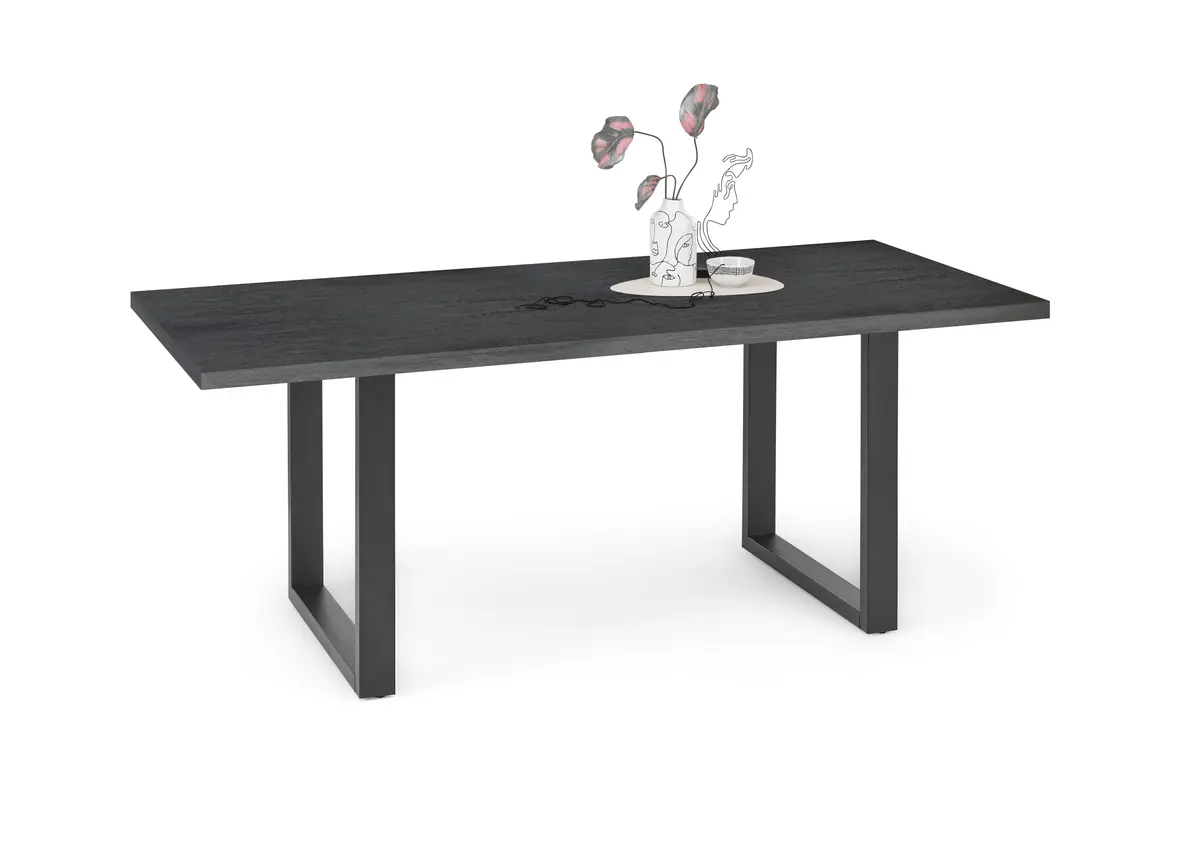 Esstisch - LB ca. 200x100 cm, Schwarzstahl, Schwarz