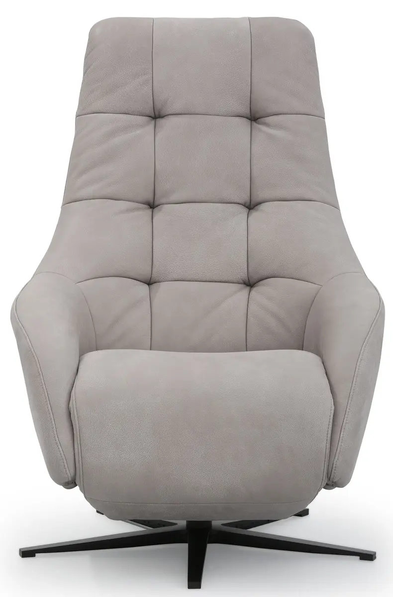 Sessel - Relaxfunktion motorisch, Leder, Eisengrau