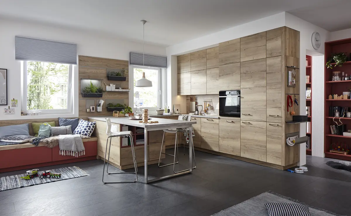 U-Küche 52.190 GL 7 519, Alteiche Provence Synchronpore Nachbildung 