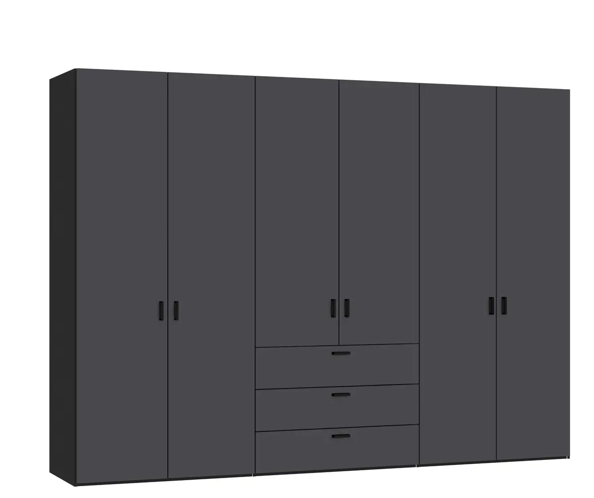 Drehtürenschrank JOIN IT- B ca. 303 cm, Schwarz, Anthrazit