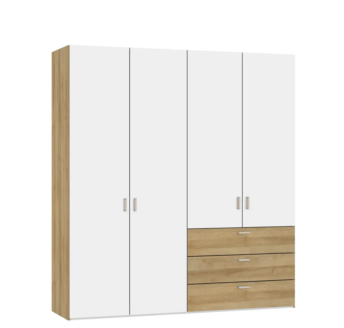 Drehtürenschrank JOIN IT- B ca. 202 cm, Eiche Dekor, Weiß
