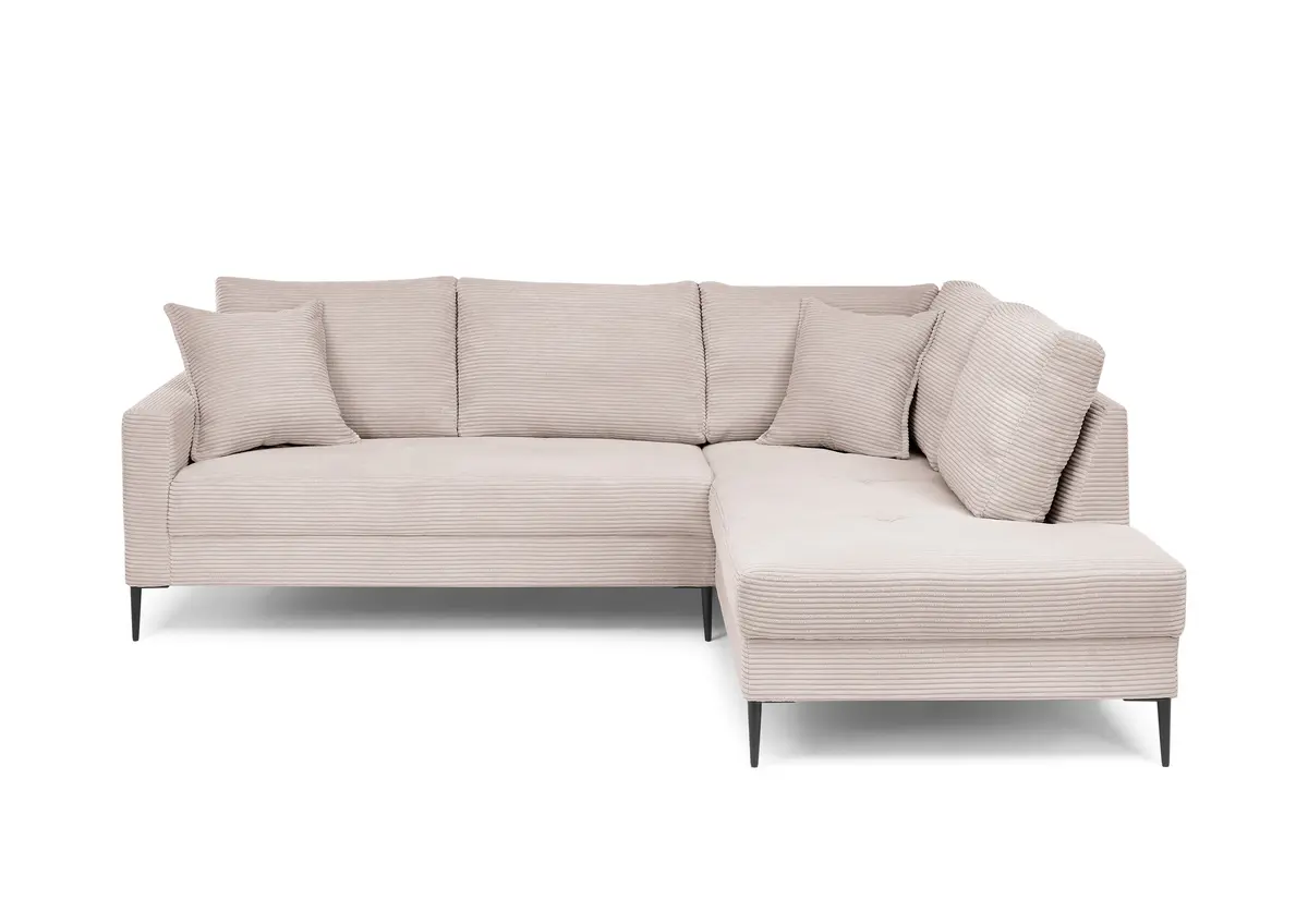 Ecksofa - 3-Sitzer, Ecke rechts, Stoff, Rosa